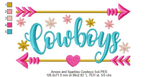 Cowboys Arrows and Sparkles - Fill Stitch