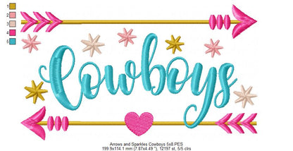 Arrows and Sparkles Cowboys – Satin Stitch – Machine Embroidery Design