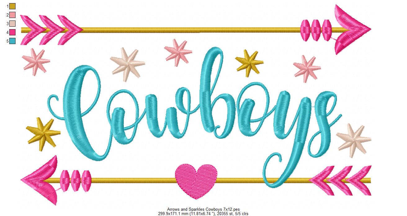 Arrows and Sparkles Cowboys – Satin Stitch – Machine Embroidery Design