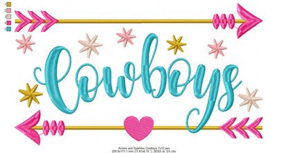 Arrows and Sparkles Cowboys – Satin Stitch – Machine Embroidery Design