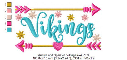 Vikings Arrows and Sparkles - Fill Stitch