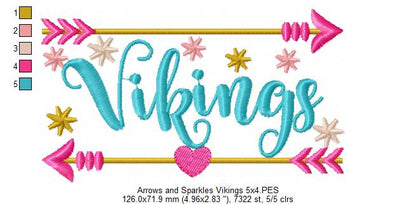 Vikings Arrows and Sparkles - Fill Stitch