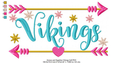 Vikings Arrows and Sparkles - Fill Stitch