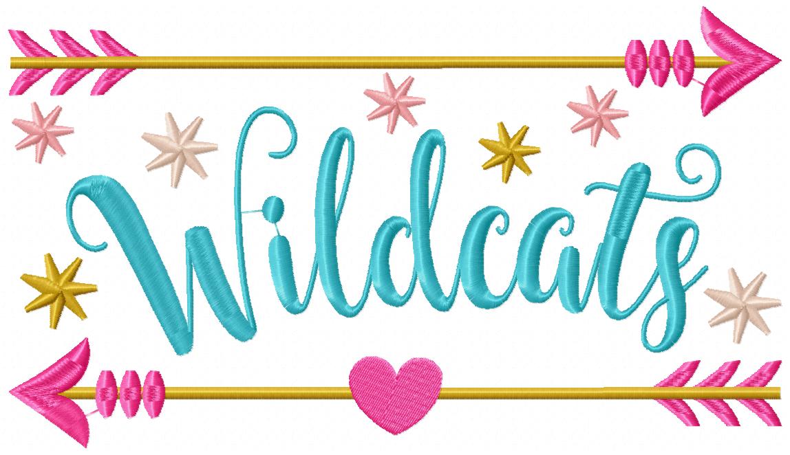 Arrows and Sparkles Wildcats – Satin Stitch – Machine Embroidery Design