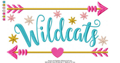 Arrows and Sparkles Wildcats – Satin Stitch – Machine Embroidery Design