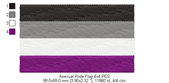 Assexual Pride Flag - Fill Stitch