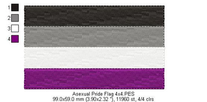 Assexual Pride Flag - Fill Stitch