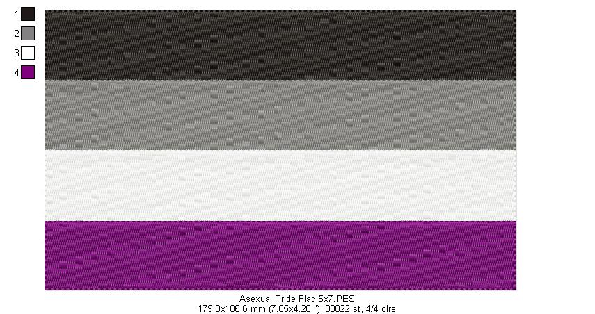 Assexual Pride Flag - Fill Stitch