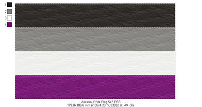 Assexual Pride Flag - Fill Stitch