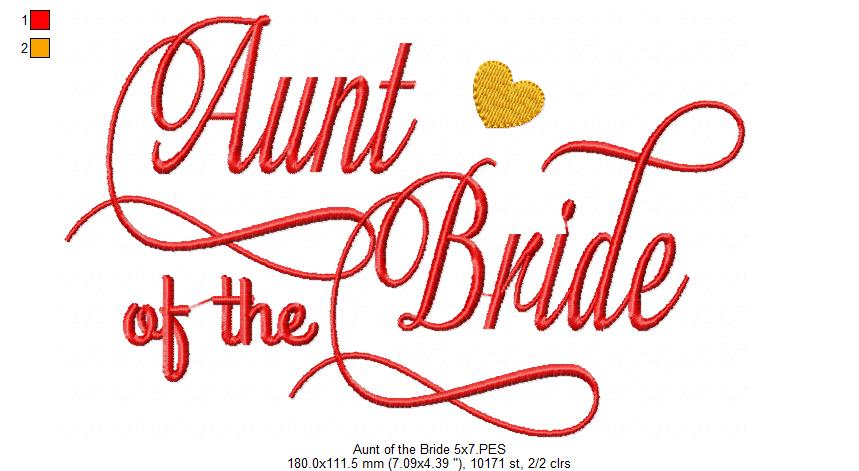 Aunt of the Bride - Fill Stitch