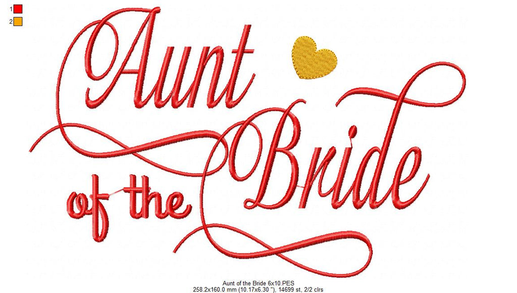 Aunt of the Bride - Fill Stitch