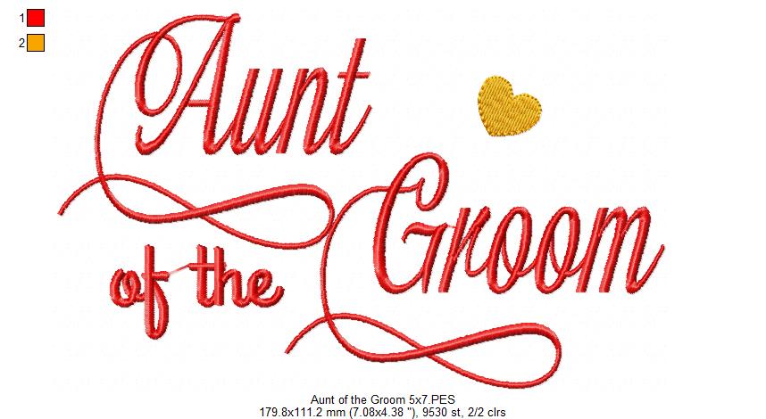Aunt of the Groom - Fill Stitch