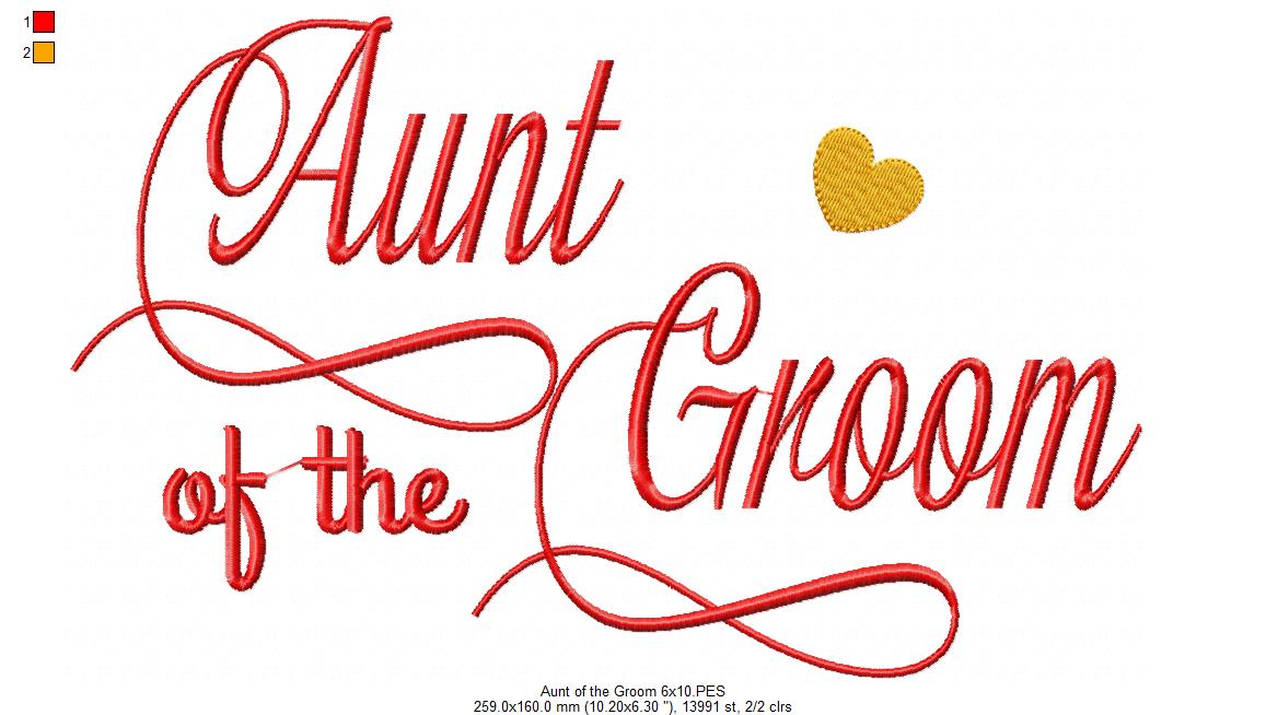 Aunt of the Groom - Fill Stitch