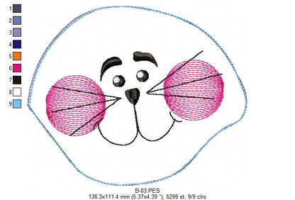 Cute Gardener Bunny Ornament - ITH Project - Machine Embroidery Design