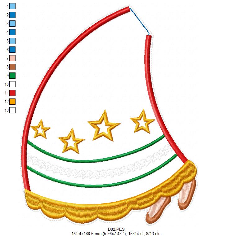 Christmas Angel Vase Ornament - ITH Project - Machine Embroidery Design