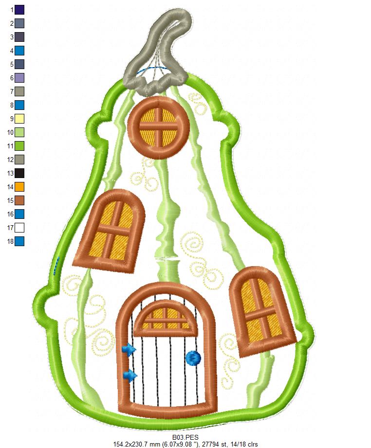 Home Sweet Home Door Ornament - ITH Project - Machine Embroidery Design