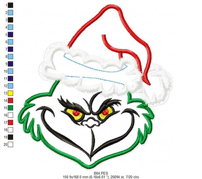 The Grinch Wreath - ITH Project - Machine Embroidery Design