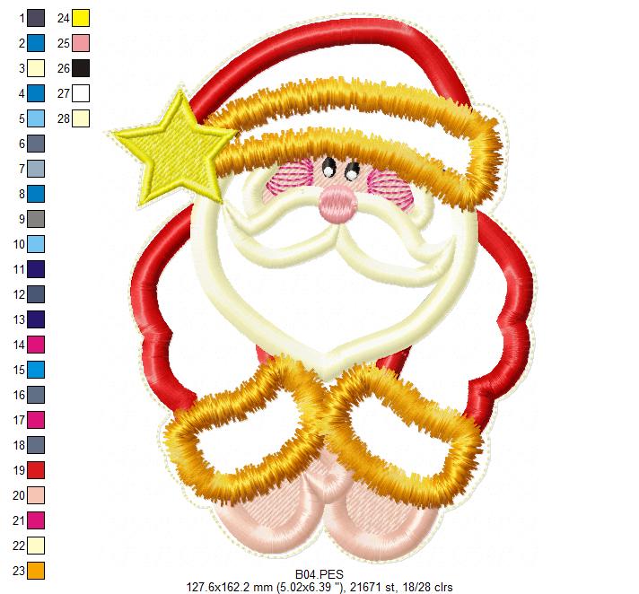Santa Claus Wreath - ITH Project - Machine Embroidery Design
