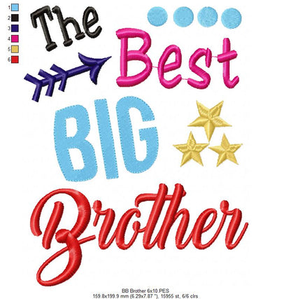 The Best Big Brother - Fill Stitch - Machine Embroidery Design