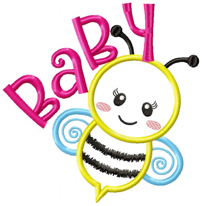 Mama Bee and Baby Bee - Bumble Bee - Set of 2 designs - Applique