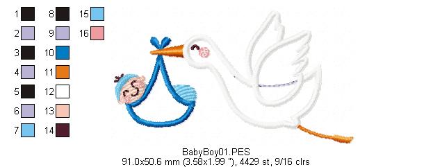 Baby Boy Sleeping - Applique - Machine Embroidery Design