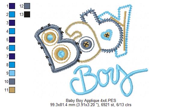 Baby Girl and Boy - Applique - Set of 2 designs