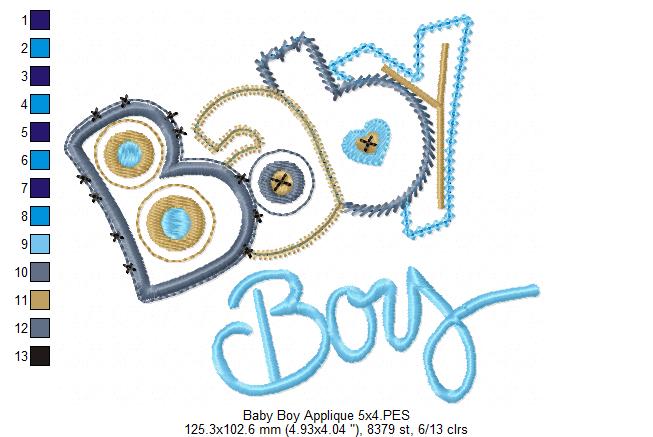 Baby Girl and Boy - Applique - Set of 2 designs