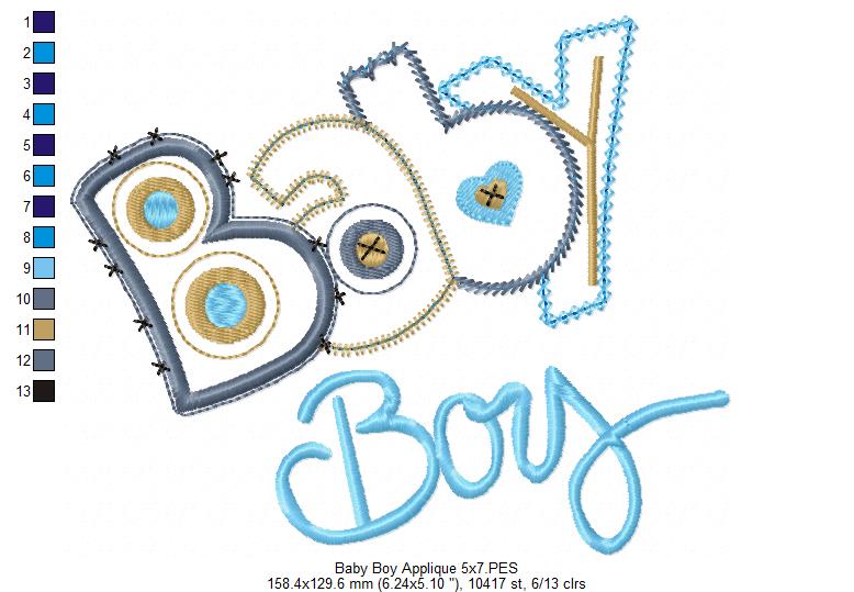 Baby Girl and Boy - Applique - Set of 2 designs