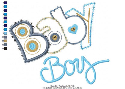 Baby Girl and Boy - Applique - Set of 2 designs