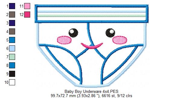 Baby Boy and Girl Underwear - Applique