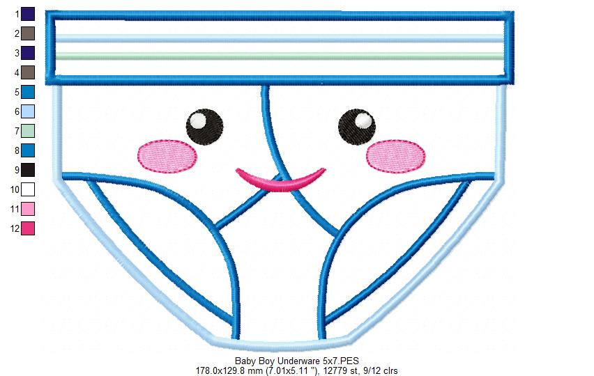 Baby Boy and Girl Underwear - Applique