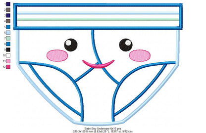 Baby Boy and Girl Underwear - Applique