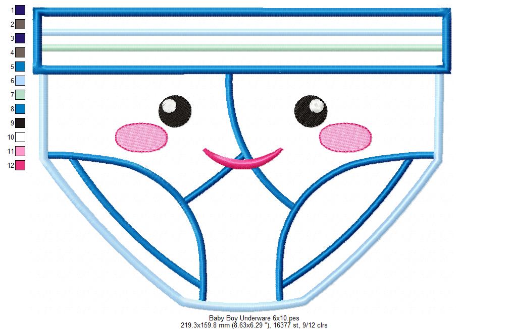 Baby Boy and Girl Underwear - Applique