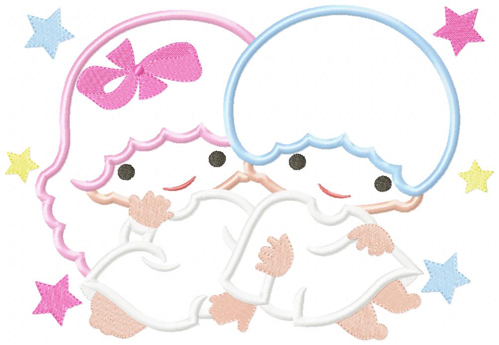 Twins Baby Girl and Baby Boy - Applique