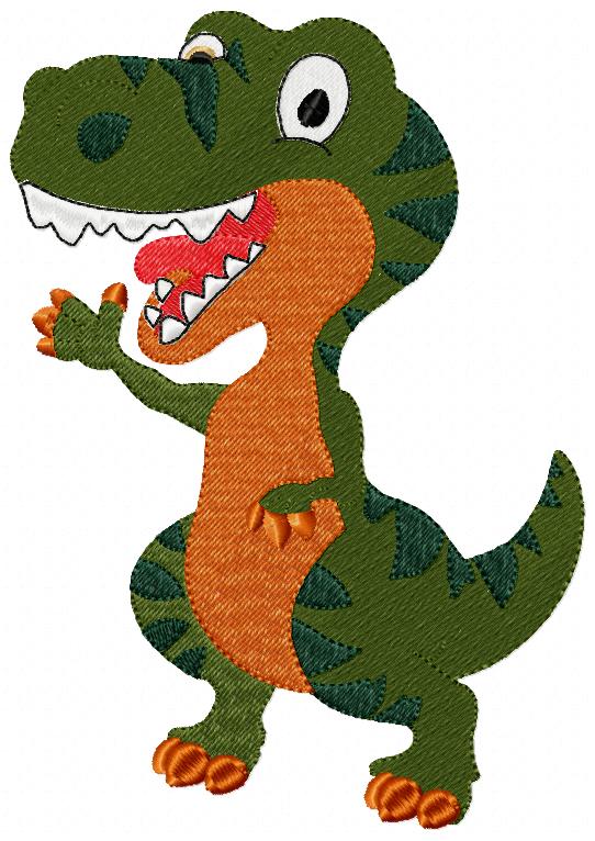 Baby Dinosaur T-Rex - Fill Stitch Embroidery