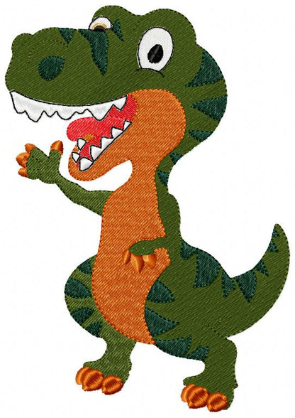Baby Dinosaur T-Rex - Fill Stitch Embroidery