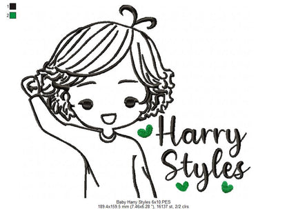 Cute Baby Harry Styles - Fill Stitch