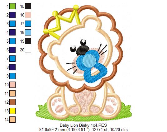 Lion King with Baby Binky - Applique Embroidery