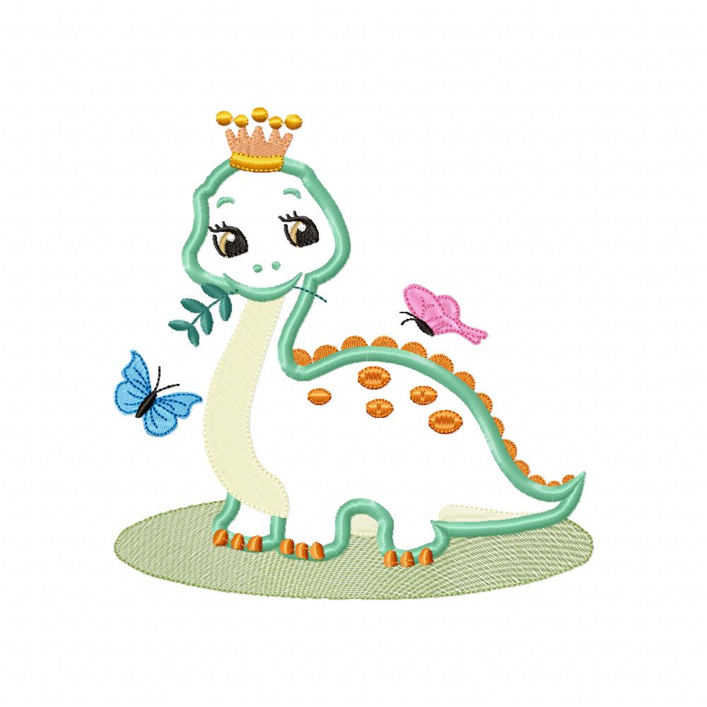 Baby Princess Dinossaur - Applique