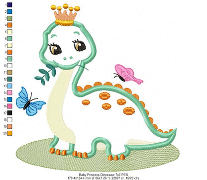 Baby Princess Dinossaur - Applique