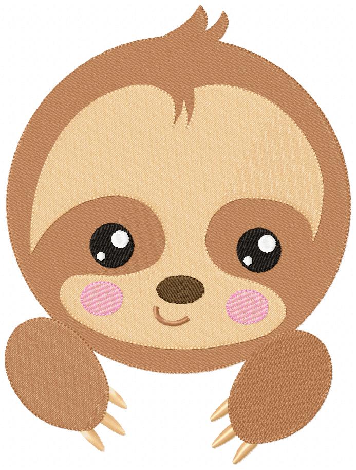 Baby Sloth Face - Set of 2 designs - Fill Stitch