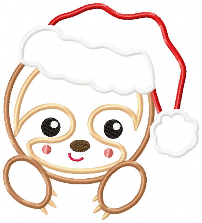 Baby Sloth Santa Boy and Girl - Set of 2 designs - Applique