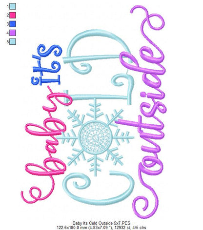 Baby it's Cold Outside - Fill Stitch Embroidery