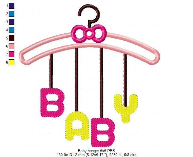 Baby Hanger with Baby Word - Applique