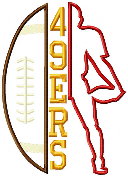 Football Player 49ers Style - Appliqué - Machine Embroidery Design