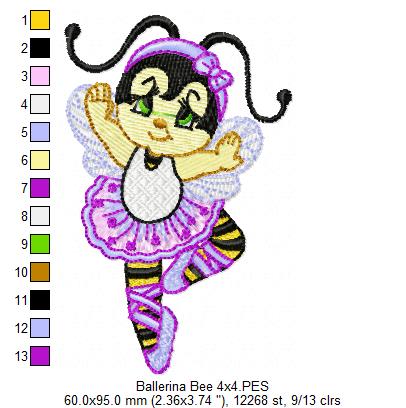 Ballerina Bee - Fill Stitch