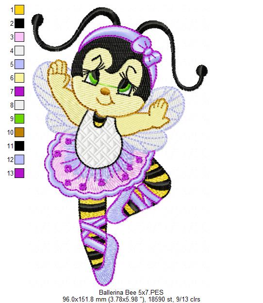 Ballerina Bee - Fill Stitch