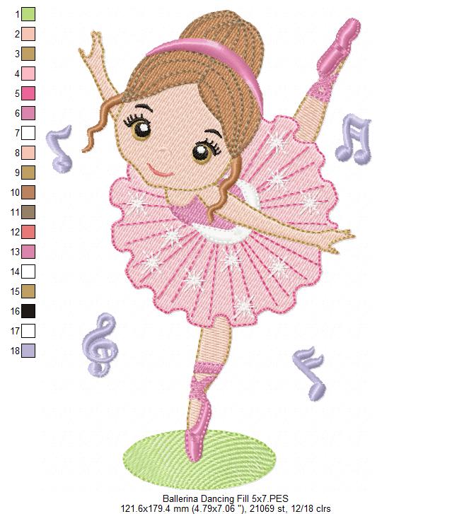 Ballerinas Dancing - Fill Stitch - Set of 2 designs