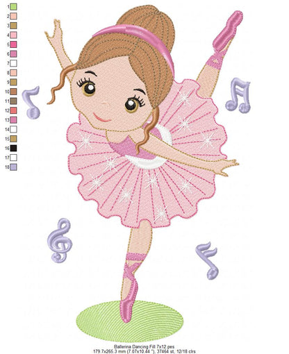 Ballerinas Dancing - Fill Stitch - Set of 2 designs