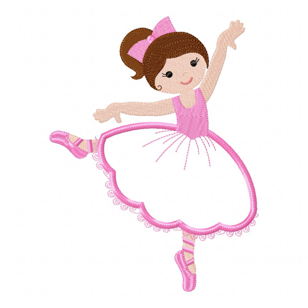 Ballerina Dancing - Applique - Machine Embroidery Design
